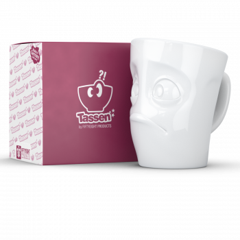 FiftyEight Henkelbecher Mug Verdutzt weiss